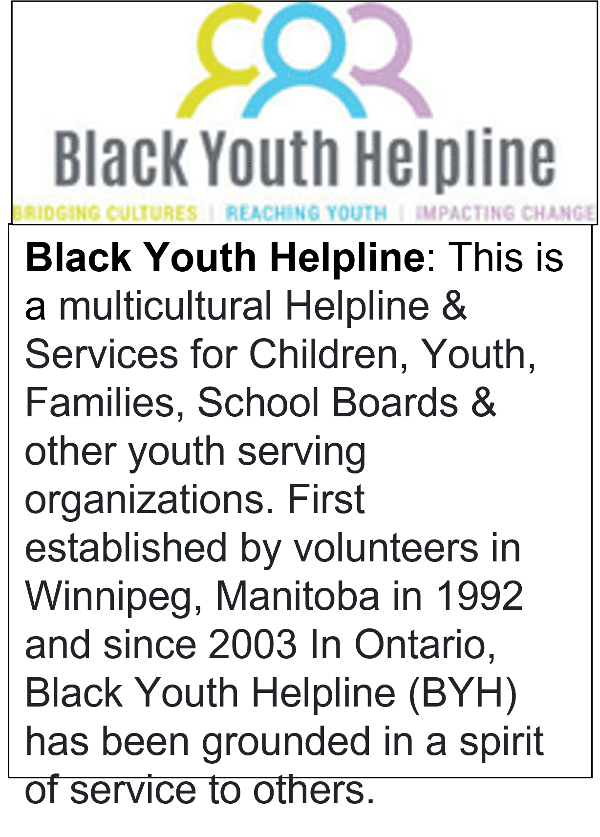 black youth helpline