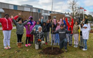 Monsignor Haller Tree Planting Students