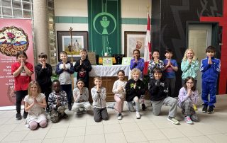 Students with Holy Door at St. Augustine