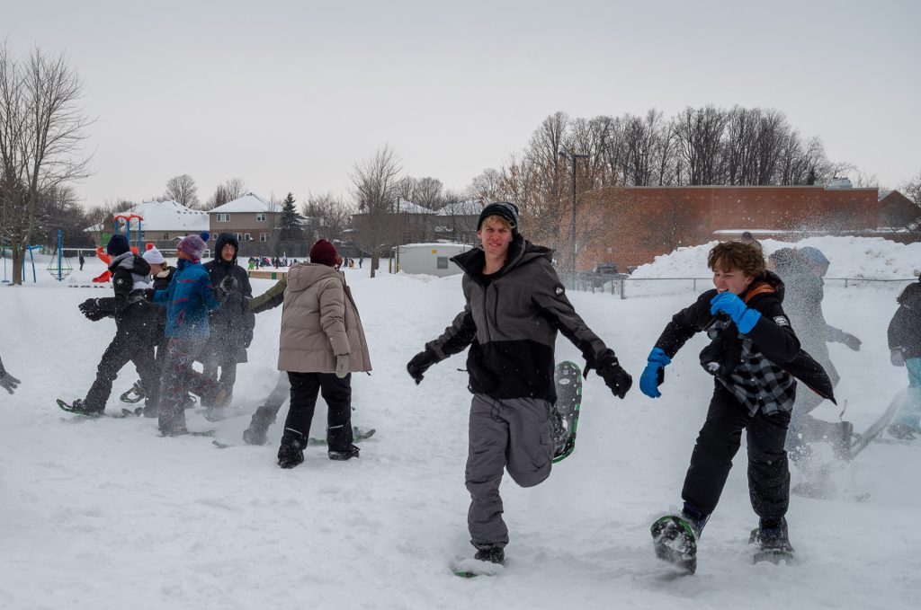 Students Snowshoeing